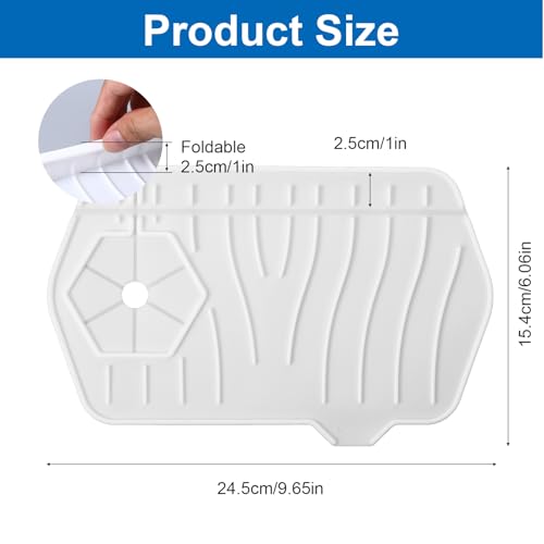 Silicone Sink Splash Guard, Multifunction Faucet Splash Guard, White Kitchen Faucet Mat for Kitchen and Bathroom Sink