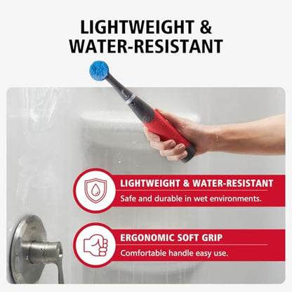 Rubbermaid Reveal Power Scrubber 18-Piece Kit, Cordless Electric Battery Powered Scrub Brush, Water Resistant, for Home/Kitchen/Bathroom/Grout/Tile/Shower/Tub - style: 18-Piece Kit