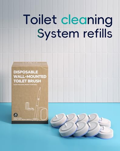 Disposable Toilet Cleaning System - Toilet Brush Kit with 36 High-Performance Refills, Wall Mounted Toilet Brush and Holder for Deep Cleaning Bathroom (Toilet Brush+18 Refills)