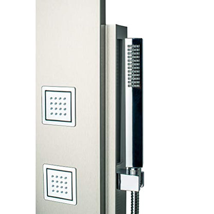 Blue Ocean 59 Inch Stainless Steel SPS8897 Shower Panel with Rainfall Shower Head, Body Nozzles, and Handheld Shower Head - style: 59 inch with 4 body Nozzles