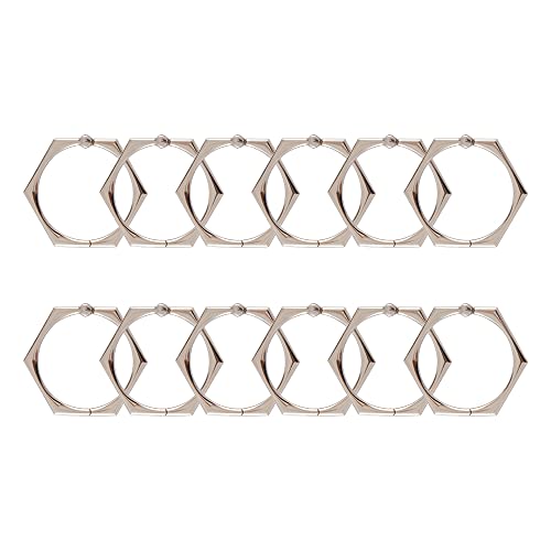 Shower Rings, Shower Curtain Rings for Bathroom, Rustproof Zinc Shower Curtain Hooks Rings, Set of 12 (Brushed Nickel) - color: Brushed Nickel