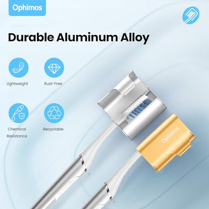 Aluminum Toothbrush Head Cover Cap, Tooth Brush Travel Protector Case | Long-lasting Snap-On Design Metal Pod Case Fits Most Manual and Electric Toothbrushes, 2 Pack (Silver + Gold) - color: Silver+Gold, size: 2 Count