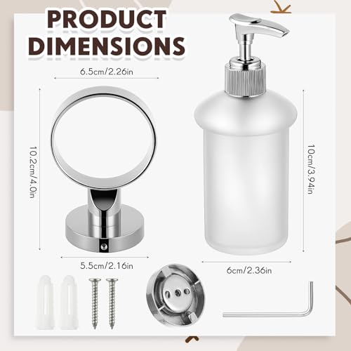 1 Pack Hand Soap Dispenser Wall Mount Bathroom Glass Soap Dispenser Pump Bottle with Stainless Steel Pump for Kitchen Bathroom Countertop (Silver) - color: Silver