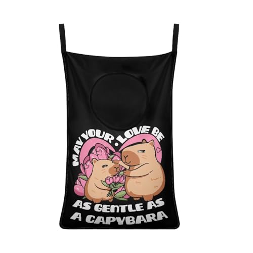 ZOUTAIRONG Capybara Print Hanging Hamper Laundry Bag Cute Laundry Baskets Over Door Laundry Hamper Space Saving Storage Organizers Clothes Hampers - color: Capybara