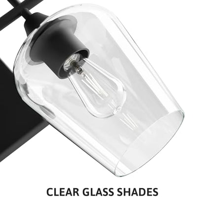 VONLUCE 2 Light Bathroom Vanity Light Fixture,Matte Black | Wine Glass Shades, E26 Sockets, Easy to install, Vanity Lights for Bathroom Bedroom Hallway Living Room - color: Black, size: 2-Light