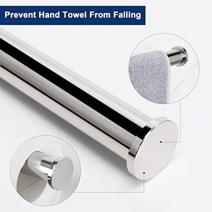 NearMoon Bath Toilet Paper Holder+ Hand Towel Holder, 2 Pieces Bathroom Hardware Set- Premium 304 Stainless Steel Toilet Roll Holder and Towel Rack Wall Mounted for Bathroom/Kitchen (Chrome Finish) - color: Chrome Finish