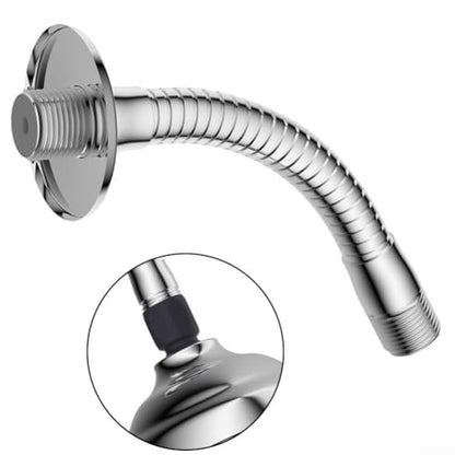 Adjustable Shower Arm Extension Stainless Steel Swivel Adapter for Rain Head - Chrome Finish 1/2 Inch IPS Thread Bathroom Upgrade