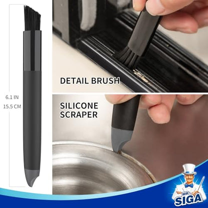 MR.SIGA Grout Cleaner Brush Set - Detail Cleaning Brush Set for Tile, Sink | Grout scub brush, small grout cleaning brush for crevice