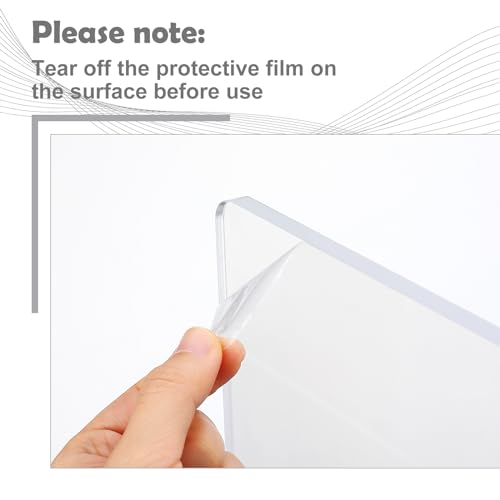 Vesici 2 Pcs Clear Acrylic Sink Splash Guard Freestanding Panel Barrier with Easy Reach Cutaway Kitchen Guard Protective Splatter Barrier for Home Hospital(23.625" Length, 18" Height, 4.5" Base) - size: 23.625" Length, 18" Height, 4.5" Base