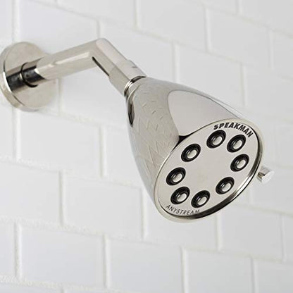 Speakman S-2251-PN Signature Icon Anystream High Pressure Adjustable Solid Brass Shower Head, Polished Nickel - color: Polished Nickel, size: 2.5 GPM