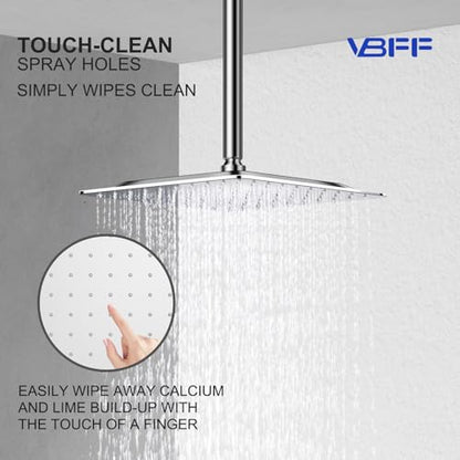VBFF-Shower Head,rain shower head, 10 inch- Square Shower Head, 1.8 GPM Flow Rate, rainfall showerhead,VBFF08(Chrome) - color: Chrome, size: 10 Inch