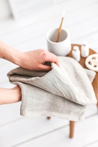 100% Linen Bath Sheet 35x70 - European Flax Open Weave Linen Bath Towel Oversized - Lightweight Absorbent Exfoliating Bath Sheets Towels for Adults - Quick-Drying XL Travel Towel Extra Large - size: 35x70 Inch Bath Sheet