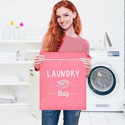 2 Pcs Large Travel Laundry Bag Waterproof Wet Dry Bag Washable Dirty Clothes Bag Bathing Suit Workout Bag for Gym Clothes Laundry Wet Clothes Swimming Yoga - color: Pink+Blue