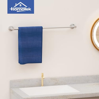2 Pack Adjustable Towel Bar, HOMOTEK Economic Bathroom Towel Holder Rod from 12 Inch to 22 Inch Single Towel Racks, Wall Mount Towel Rail, Towel Hanger Hook for Kitchen(Brushed Stainless Steel) - color: Economical-brushed Stainless Steel, size: 2 Pack