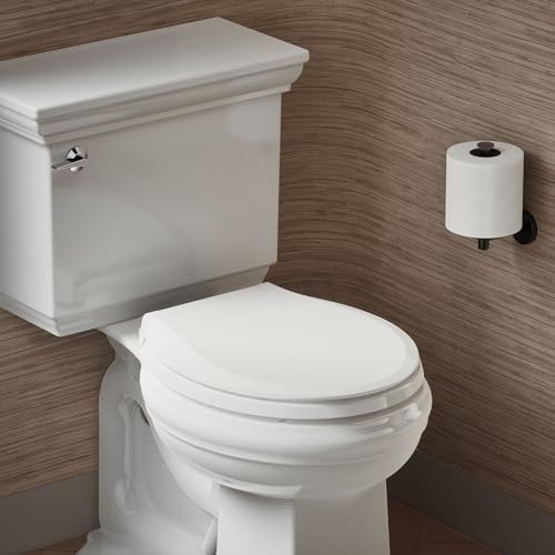 KOHLER 4639-RL-0 Cachet ReadyLatch Round Toilet Seat Soft Close, White - color: White, size: Round
