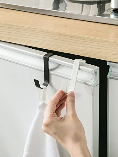 eywlwaar Over The Cabinet Door Single Hooks 5 Pack (Black) Fit for 3/4 inch Doors （Thickness Over 0.8Inch is Not Suitable - color: Black