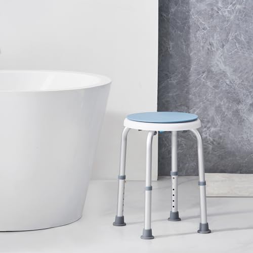VEVOR Shower Chair for Inside Shower, 360 Degree Swivel Shower Seat, Adjustable Height Shower Stool, Non-Slip Bench Bathtub Seat Stool for Elderly Disabled Adults Handicap, 300 lbs Capacity - size: 300 lbs 360 Degree Swivel Seat