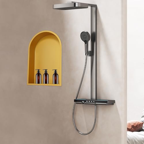 Recessed Arched Shower Niche, 12" X 18" Stainless Steel Shower Niche, Stainless Steel Bathroom Shelf, NO Tile Needed Bathroom Storage for Shower Wall (Gold) - color: Gold
