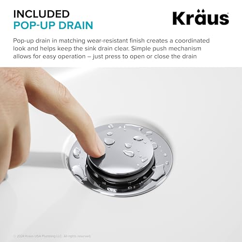 KRAUS Indy Bathroom Faucet for Vessel Sink in Chrome with Single Handle, Pop Up Drain and Supply Lines, KVF-1410CH - color: Chrome, style: Vessel