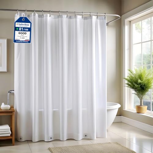 ZENO Frosted Shower Curtain Liner – 72" x 72" Premium PEVA Liner with Rustproof Grommets & 3 Magnets – Waterproof, Lightweight Bathroom Shower Curtain Set - color: Frost