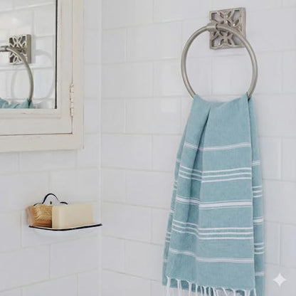 Autumn Alley 5 Pieces Nickel Bathroom Accessories Set, Wall Mounted – Silver Toilet Paper Holder, Chrome Bath Towel Holder, Brushed Nickel Towel Ring & Silver Bathroom Hardware Set Complete - color: Silver Brushed Nickel