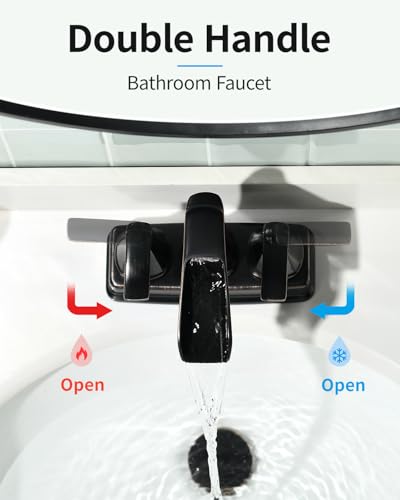 Fapully Oil Rubbed Bronze Bathroom Faucet, Waterfall 4 Inch Centerset | Mudroom Faucet, Lead-Free Brass, Faucet for Bathroom Sink with Pop-up Drain, Bathroom Sink Faucet - color: Oil Rubbed Bronze