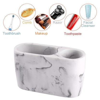 Toothbrush Holder for Bathrooms Toothpaste Holder Stand Bathroom Organizer for Toothbrush Makeup Brushes Holder - color: Marble3