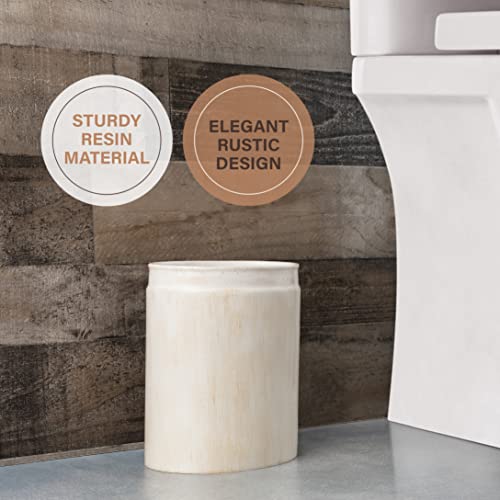 Creative Scents Rustic Luxe Small Bathroom Trash Can 1.53 Gal / 5.8L - Oval Bathroom Garbage Can Bin for Modern Farmhouse Decor - Small Waste Basket for Bathroom and Bedroom - style: Trash Can