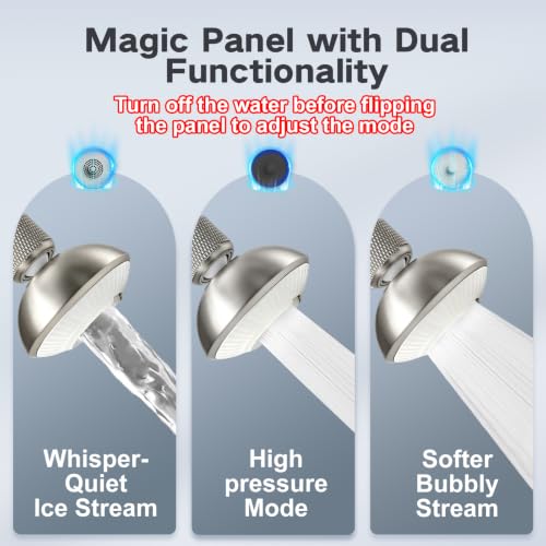 Kitchen Faucet Sprayer Attachment, Anti-Splash 3-Mode Swivel Faucet Extender with Wide Spray Area, 360° Rotating Faucet Aerator, Faucet Head Replacement for Kitchen (Brushed Nickel) - color: Brushed Nickel