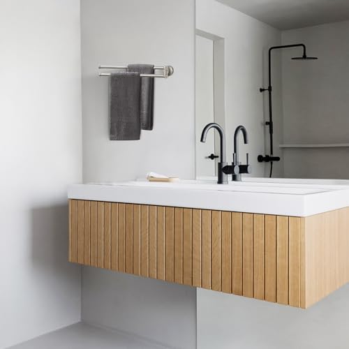 BGL Swivel Towel Bar for Bathroom Brushed Nickel,Swing Out Double Towel Bar 2-Arm Kitchen Wall Mounted Towel Hanger Holder for Bathroom Organizer - color: Brushed Nickel