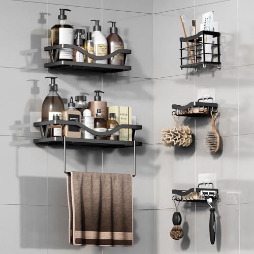 14 Pack Shower Caddy Adhesive Replacement, Strong Adhesive Hooks for Shower Caddy, Shower Shelf Adhesive No Drilling, for Bathroom Storage Shelves and Kitchen Racks & Soap Holder - color: Transparent-14 Pack