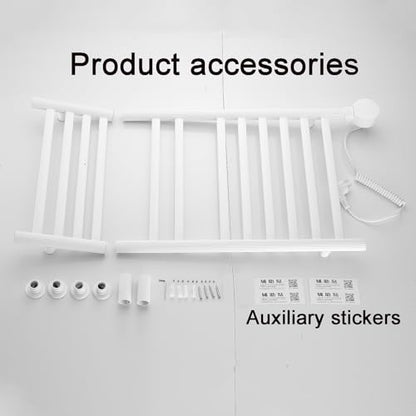 Wall Mounted Towel Warmer Rack, 8 Bars Heated Towel Warmer Rack with Intelligent Digital Display,Built-in Smart Timer,104℉-149℉, with Top Shelf for Bathroom (White)