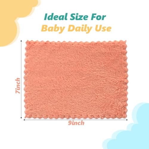 25 Pack Baby Washcloths, Microfiber Coral Fleece 7 x 9 Inch | Highly Absorbent Quick Dry Baby Bath Face Towel, Baby Face Skin Wash Cloths Towels Set for Newborns and Toddlers
