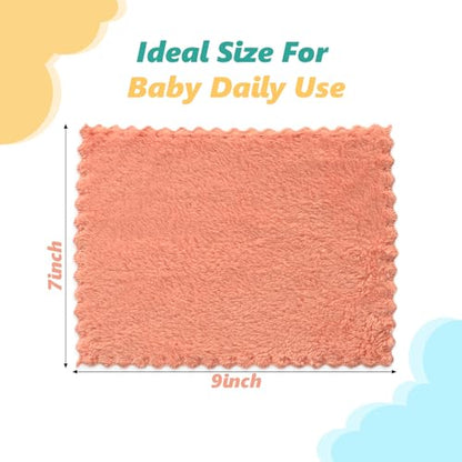 25 Pack Baby Washcloths, Microfiber Coral Fleece 7 x 9 Inch | Highly Absorbent Quick Dry Baby Bath Face Towel, Baby Face Skin Wash Cloths Towels Set for Newborns and Toddlers