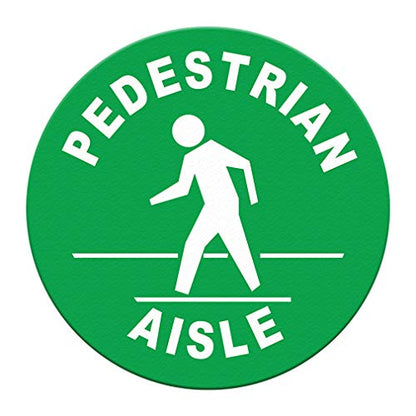 Pedestrian Aisle Floor Decals Green Anti-Slip Round Shape B Business Industrial Signs Stickers 24Inches Longer Side - size: 24inches Longer Side