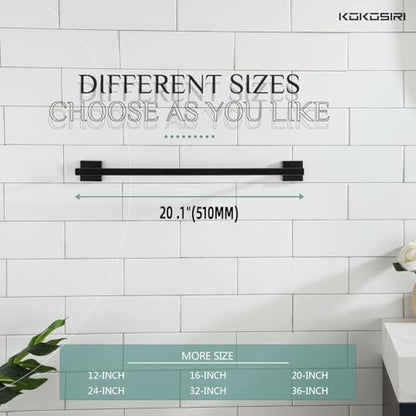 KOKOSIRI Towel Rail Bathroom Towel Bars Matte Black 20 Inch Towel Holder for Bath Cabinet Kitchen Wall Mount Stainless Steel B4005BK-L20 - color: Matte Black, size: 20-Inch