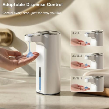 EKO Aroma Touchless Automatic Soap Dispenser for Bathroom and Kitchen, Liquid Hand Soap Dispenser, Water-Resistant and Rechargeable, 9 fl oz (White) - color: White, size: 9 oz (Standard Rechargeable)