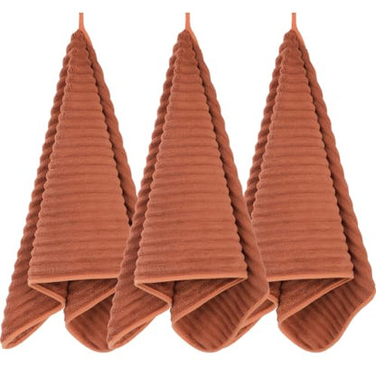 3-Piece Hand Bath Towels 14 X 29.6 Inchs, Quick-Dry Microfiber Washcloths with Hanging Loop, Soft & Absorbent Face Towels for Bathroom Kitchen Gym Travel - color: 3orange