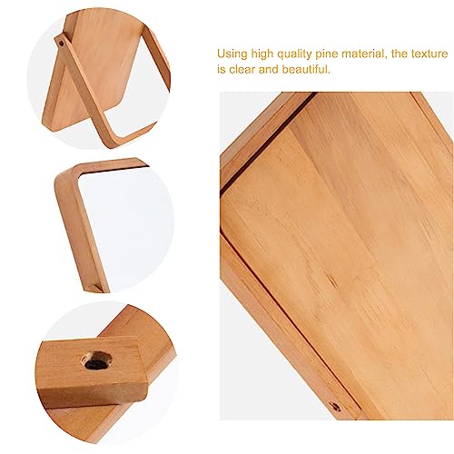 Mokoze Wood Desk Mirror, Adjustable Tabletop Vanity Mirror, 10.55" x 7.87" | Clear Glass Reflection, Ideal for Vanities, Dressers,, Shelves, Countertops, Tabletop or Wall Display