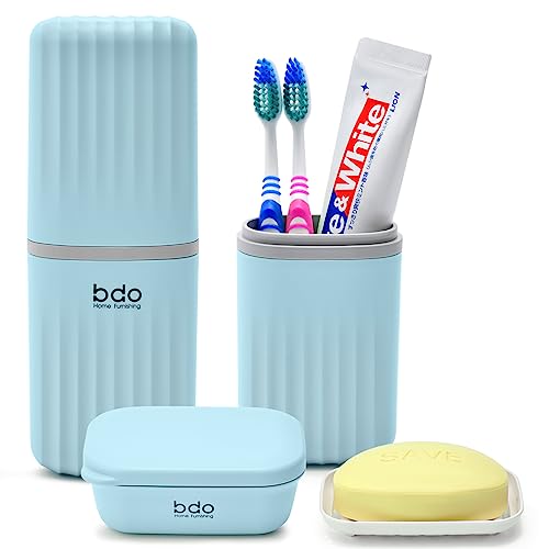 Bar Travel Soap Case Container, Portable Travel Toothbrush Case Holder | Dish Soap, drainage, leakproof, 7.88 in, Traveling Toothpaste Tooth Brush Holder, Cover, Trip, Camping - color: Blue