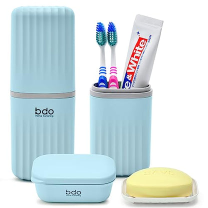 Bar Travel Soap Case Container, Portable Travel Toothbrush Case Holder | Dish Soap, drainage, leakproof, 7.88 in, Traveling Toothpaste Tooth Brush Holder, Cover, Trip, Camping - color: Blue