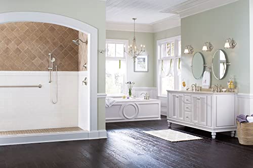 Moen Brushed Nickel High Single Function Pressure Handheld Showerhead with 69-Inch-Long Hose and 24-Inch Slide Bar, 3668EPBN - color: Brushed Nickel