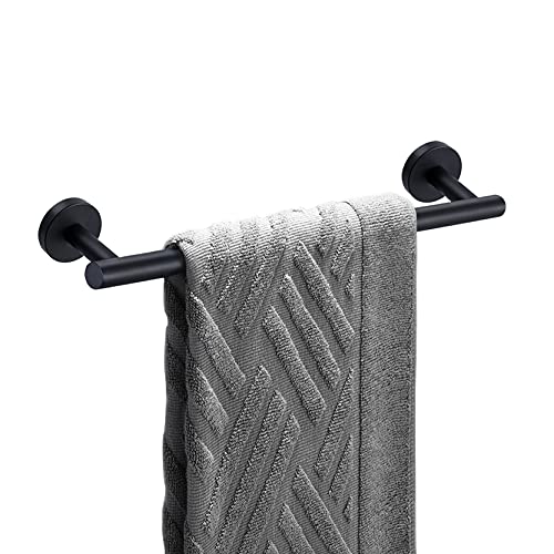 Nolimas Matte Black Bath Towel Bar Single Bars Towel Rack Rod Classic Wall Mounted SUS304 Stainless Steel Bathroom Towel Holder Toilet Kitchen Towel Shelf Single Layer,16 inches - color: Matte Black, size: 16inch