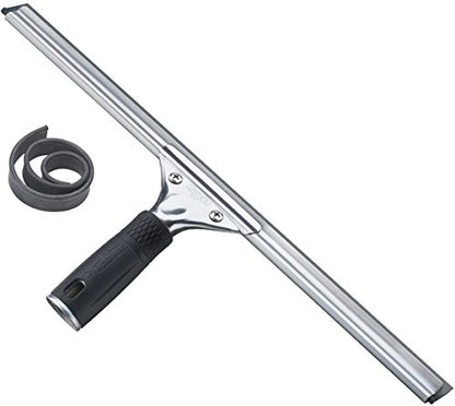 Unger Professional Steel Window and Glass Squeegee with Replacement Rubber, 16 Inch (Pack of 1) - size: 16 Inch (Pack of 1), style: 16" Performance Grip Squeegee