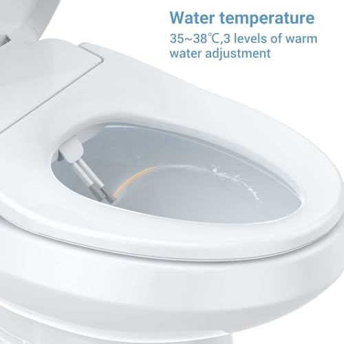 Bidet Toilet Seat, Electric Bidet, Warm Water with Air Dryer, Heated Seat, Slow Close Lid, Night Light, Remote Control, Bidet Attachment - color: Elongated (Electric)