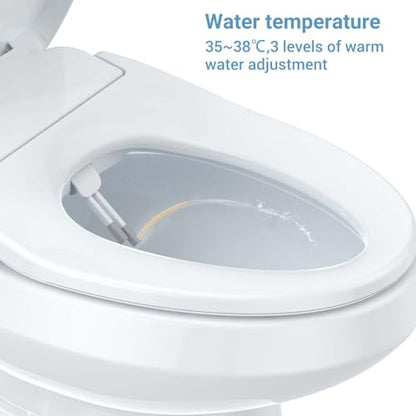 Bidet Toilet Seat, Electric Bidet, Warm Water with Air Dryer, Heated Seat, Slow Close Lid, Night Light, Remote Control, Bidet Attachment - color: Elongated (Electric)