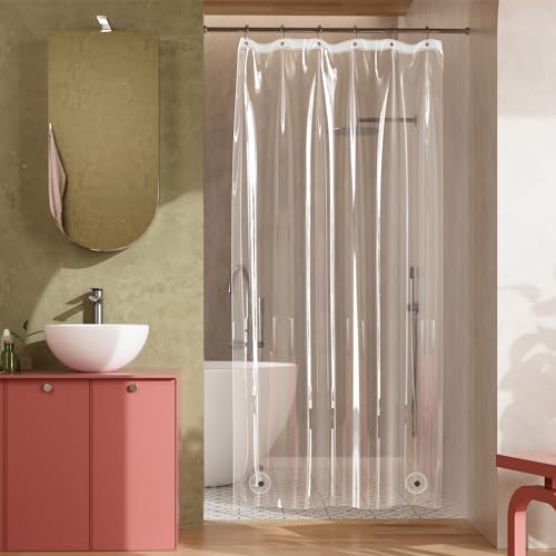 Titanker Shower Stall Curtain Liner, 36x72 Clear PEVA Lightweight Single Stall Narrow Shower Curtain for Bathroom with 2 Magnets and 6 Rustproof Grommet Holes - color: Clear, size: 36"W x 72"L (Pack of 1)