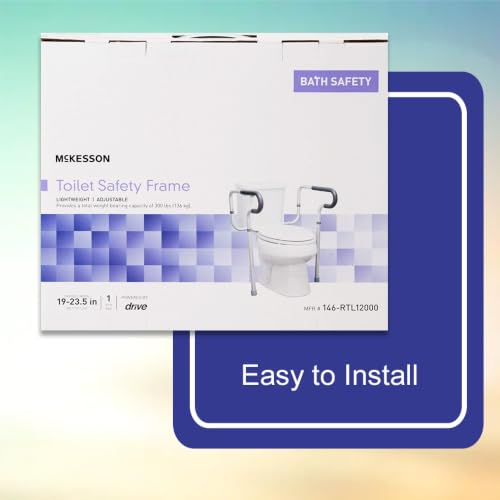 McKesson Toilet Safety Frame and Rail, Gray, 4 ct | Aluminum, Adjustable