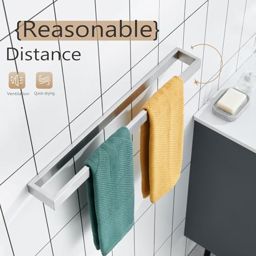 KOKOSIRI Towel Bar Brushed Nickel Bath Towel Hanger Holder 20-Inch Kitchen Rack Stainless Steel for Bathroom Hardware Wall Mount, 1 Pack B4008BR-L20 - color: Brushed Nickel, size: 20-Inch