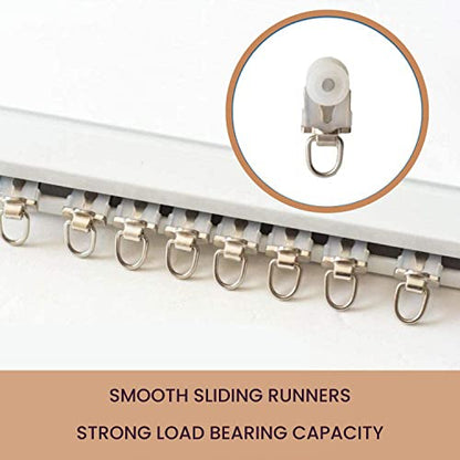 Jos & Haz MF016W-Curtain Track Accessories (10 Pack Runners) - color: White, size: 10 PACK RUNNERS